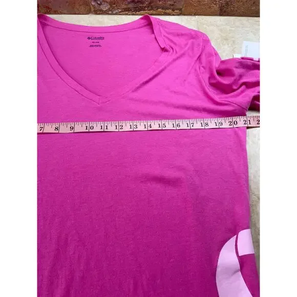 Columbia Tee Shirt Tested Tough XL Pink Long Sleeve NWT Breast Cancer Ribbon - Picture 9 of 10